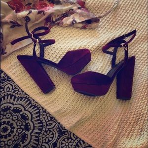 Burgundy Platform Heel